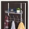 Over The Door Shelf Organizer Storage Basket Rack with 5 Hooks for Coats, Towels, and Accessories